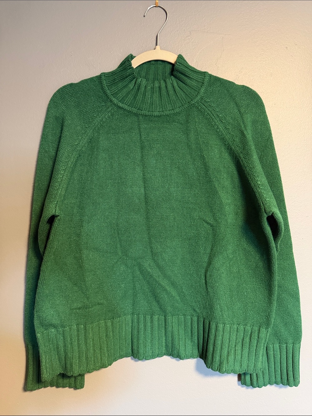 Philosophy Green Ribbed Mock Neck Sweater